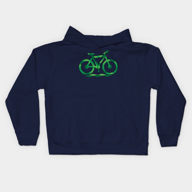 Green Bike Kids Hoodie by blessedpixel